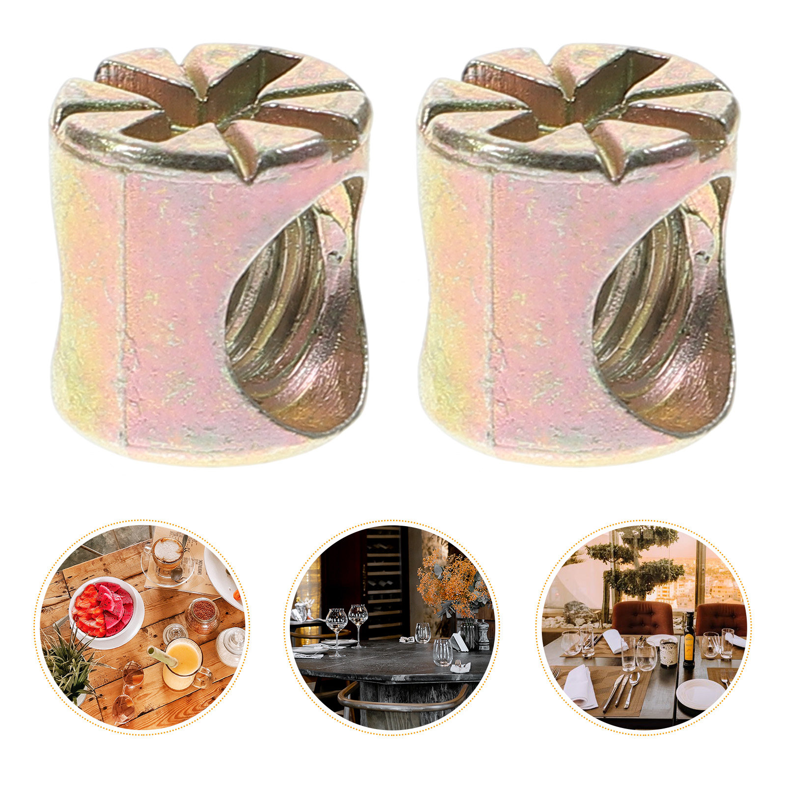 Furniture Hardware Barrel Nut - น็อตทรงกระบอก 20 ชิ้น วัสดุสังกะสีอัลลอยด์แข็งแรง ขนาด M6x10