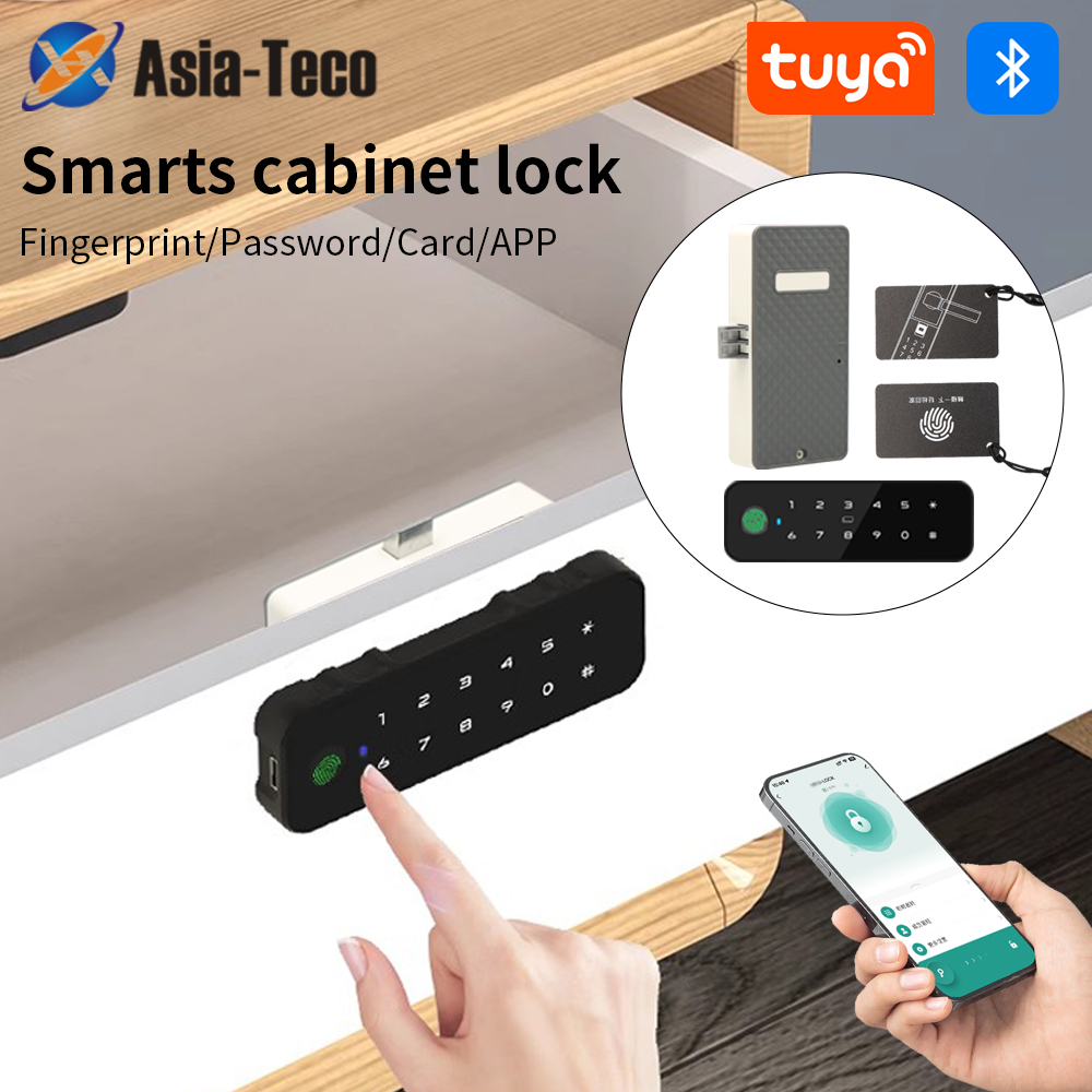 Furniture Hardware Latch - Tuya บลูทูธสมาร์ทตู้ไม้ล็อคลายนิ้วมือ App รีโมทคอนโทรล Keyless การ์ดปลดล็อคประตู