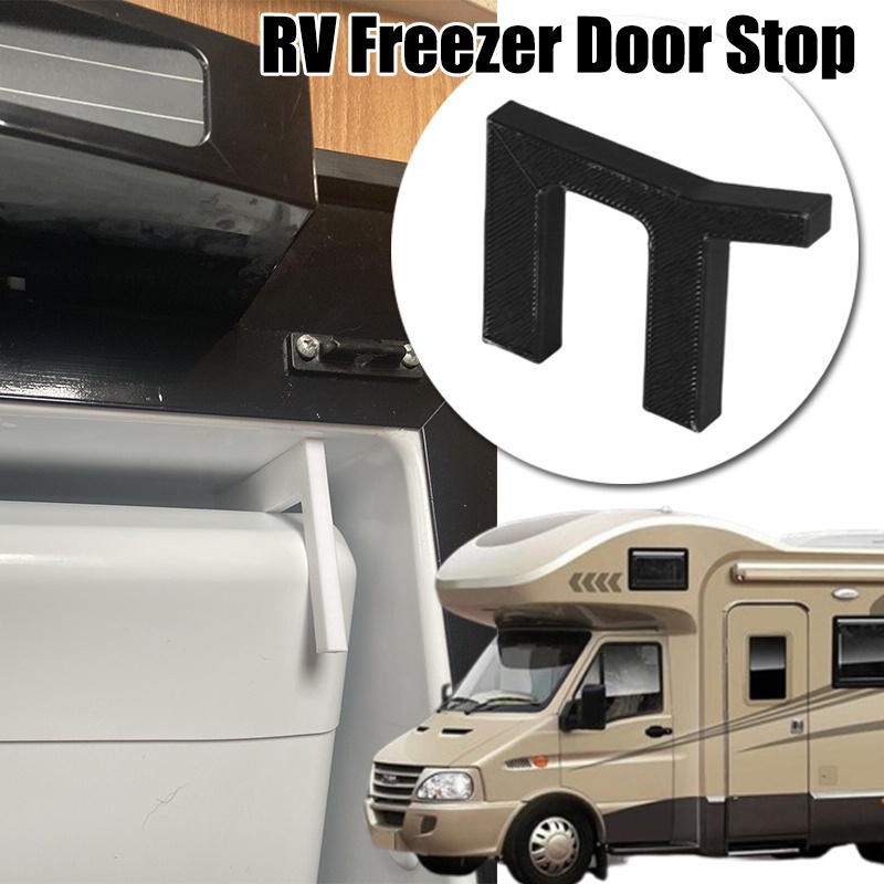 Door Stopper Heavy - ตัวกันประตูตู้เย็น RV พร้อมดีไซน์ป้องกันเชื้อราและระบบหมุนเวียนอากาศ ตัวกันประตูแบบหนาสีดำสำหรับตู้เย็นรถบ้านและคาราวาน