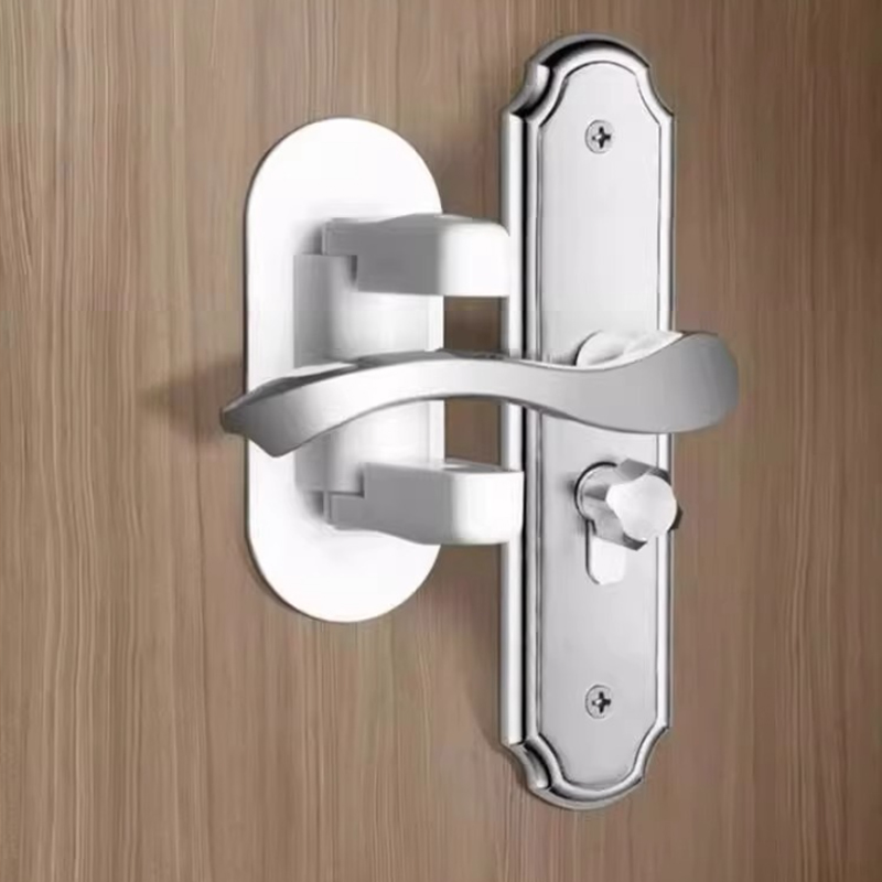 Door Handle Bar - กุญแจล็อคประตูแบบก้านโยก 1/4 ชิ้น ป้องกันการเปิด ล็อคเพื่อความปลอดภัยสำหรับเด็ก ไม่ต้องเจาะ