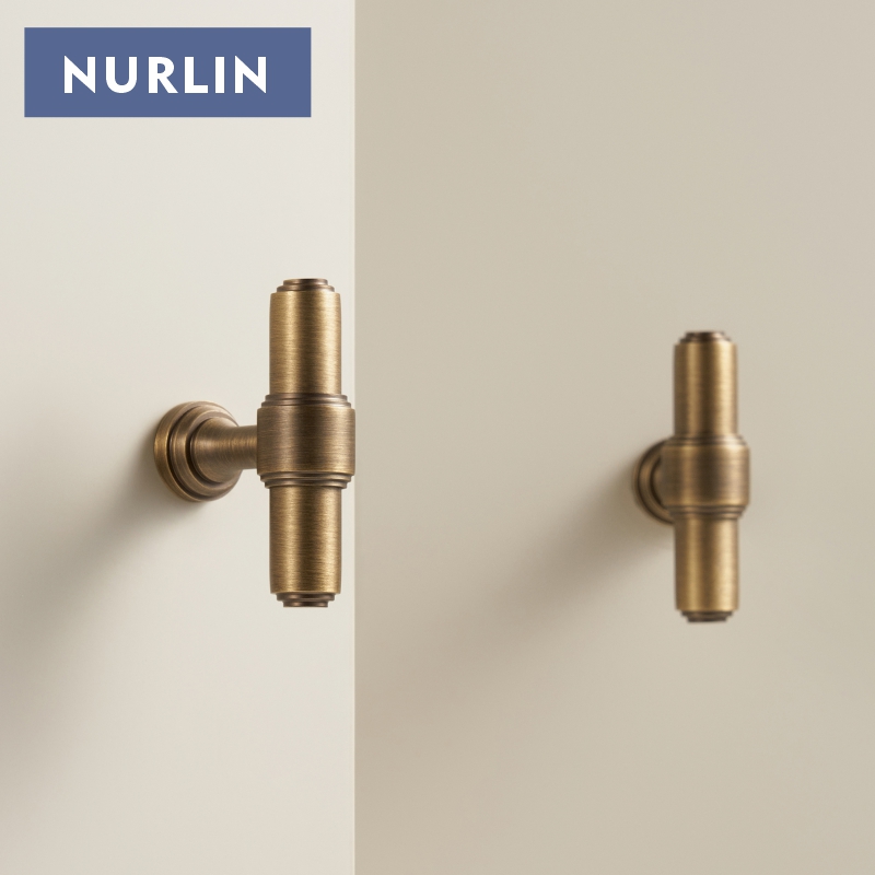 Furniture Joint Hardware - Nurlin ทองเหลืองภาษาฝรั่งเศสคํา Retro Antique Bronze ตู้ครัวประตูลิ้นชักตู้เสื้อผ้าจับ