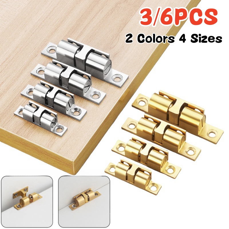 Furniture Hardware Latch - 3/6pcs ตู้ตู้เสื้อผ้าประตู Ball Catch,ทองเหลือง Double Roller