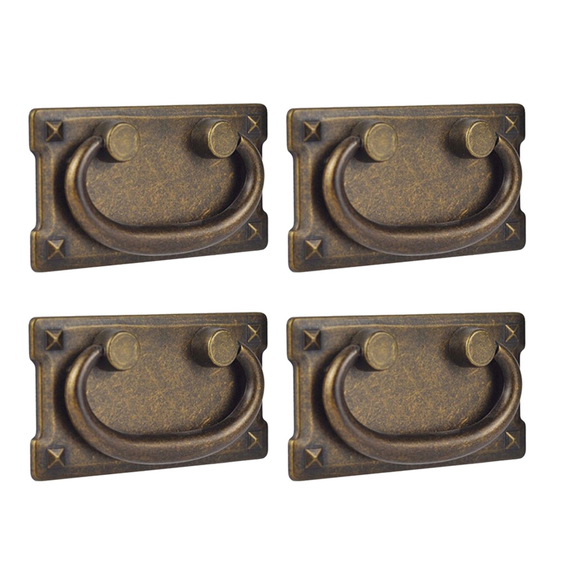 Furniture Hardware Latch - 4Pcs Vintage Antique Bronze ลิ้นชักดึง Handles,ประตูตู้เฟอร์นิเจอร์ตกแต่ง