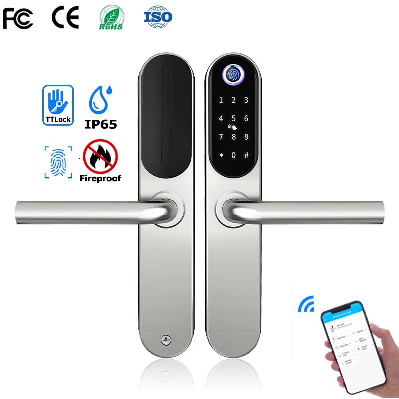 Furniture Sliding Door Hardware - 304 สแตนเลสดิจิตอลสมาร์ทล็อคอลูมิเนียมเลื่อนประตู Keyless Home Security TUYA