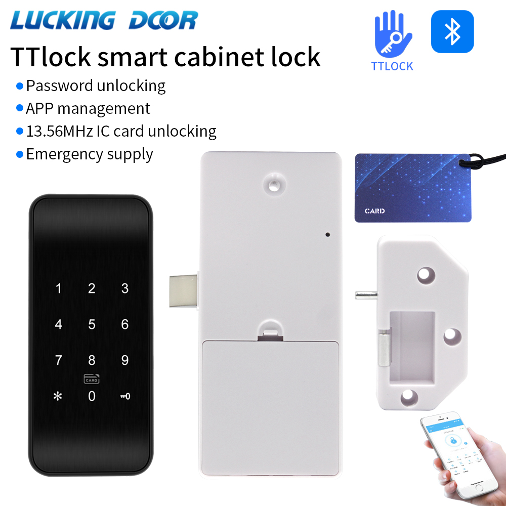 Furniture Hardware Latch - TTLOCK 13.56Mhzลายนิ้วมือลิ้นชักล็อคเฟอร์นิเจอร์RFID BLEตู้Locker USBชาร์จAppสมาร์ทล็อคสําหรับสปาสระว่ายน้ําGym
