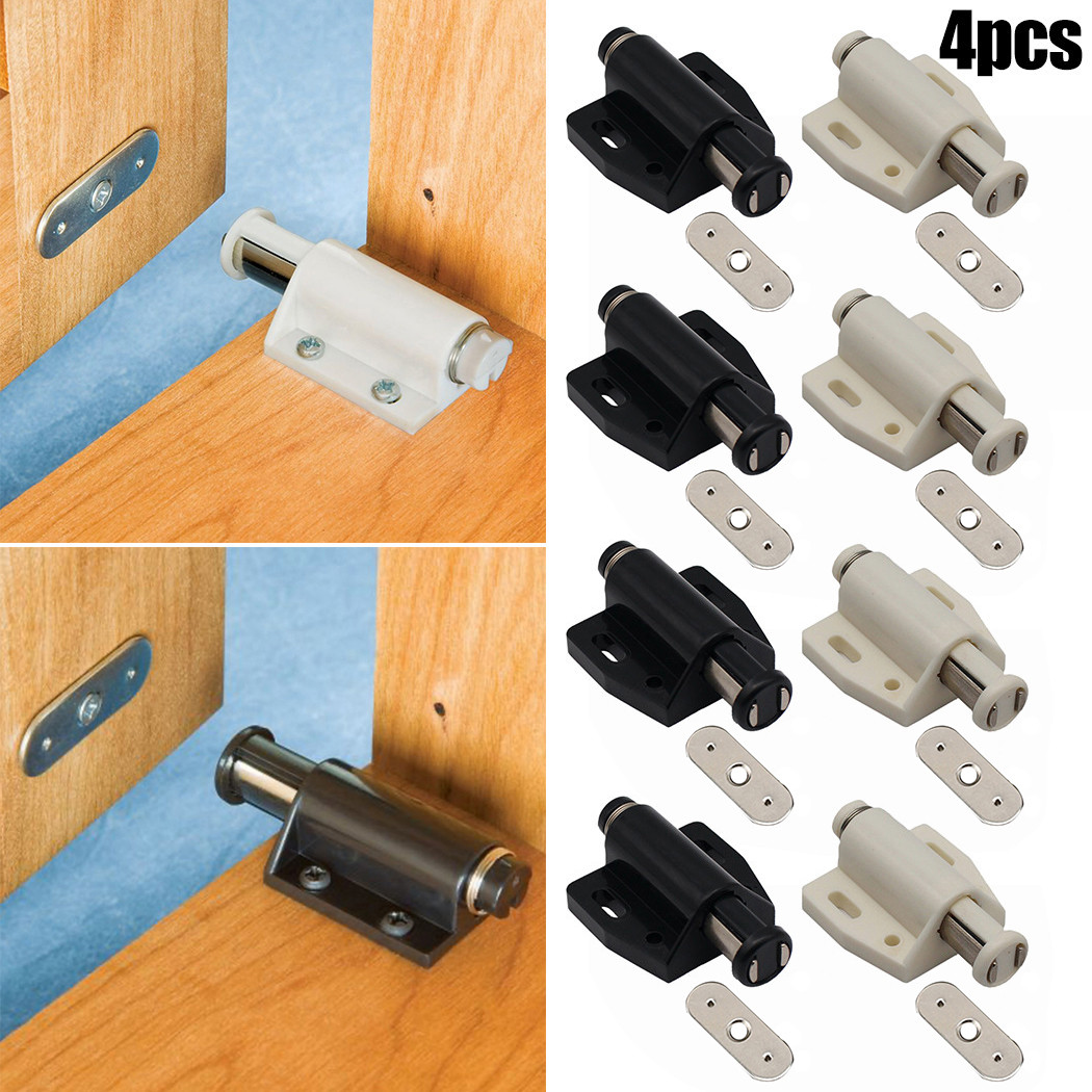 Furniture Hardware Latch - 4 ชิ้น/แพ็คแม่เหล็กประตูตู้จับ Touch-Hidden Latch ประตูตู้สําหรับตู้เสื้อผ้าตู้ครัวเรือนเฟอร์นิเจอร์ฮาร์ดแวร์