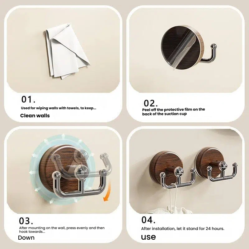 ตะขอแขวนติดผนังลายไม้แบบสุญญาก - Door Stopper Heavy บทวิจารณ์และราคา