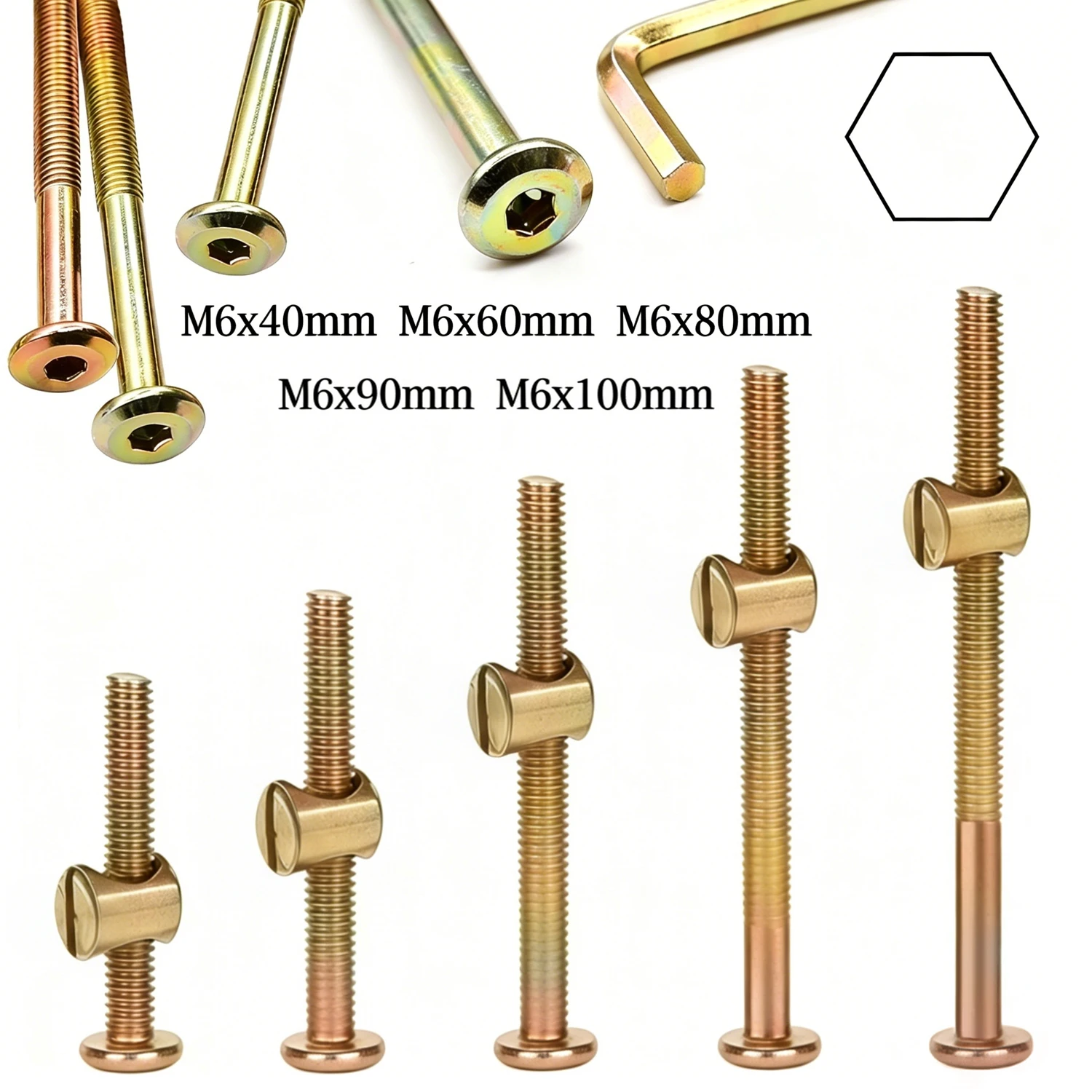 สกรูหัวหกเหลี่ยม M6 จำนวน 10/2 - Furniture Hardware Barrel Nut บทวิจารณ์และราคา