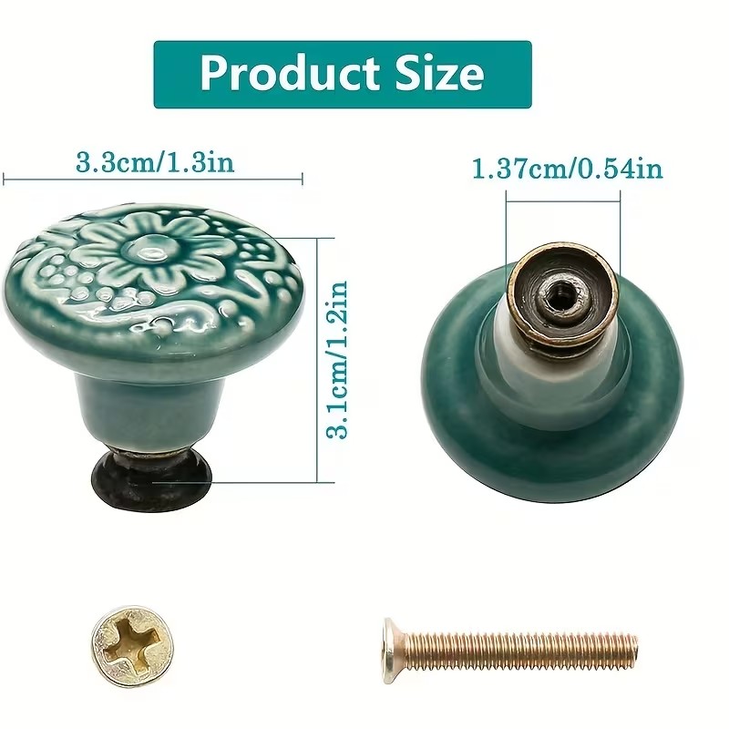 ลูกบิดตู้เซรามิก 12 ชิ้น, ลายด - Furniture Hardware Latch บทวิจารณ์และราคา