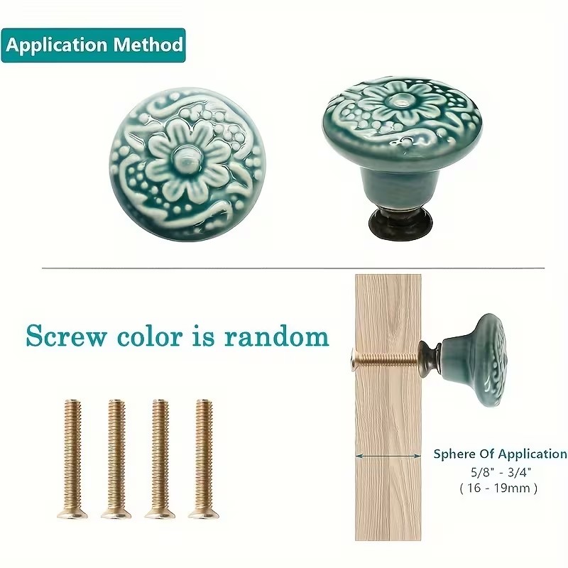 ลูกบิดตู้เซรามิก 12 ชิ้น, ลายด - Furniture Hardware Latch บทวิจารณ์และราคา