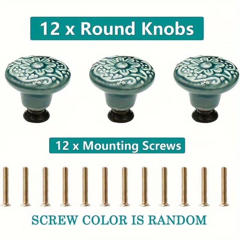 ลูกบิดตู้เซรามิก 12 ชิ้น, ลายด - Furniture Hardware Latch บทวิจารณ์และราคา