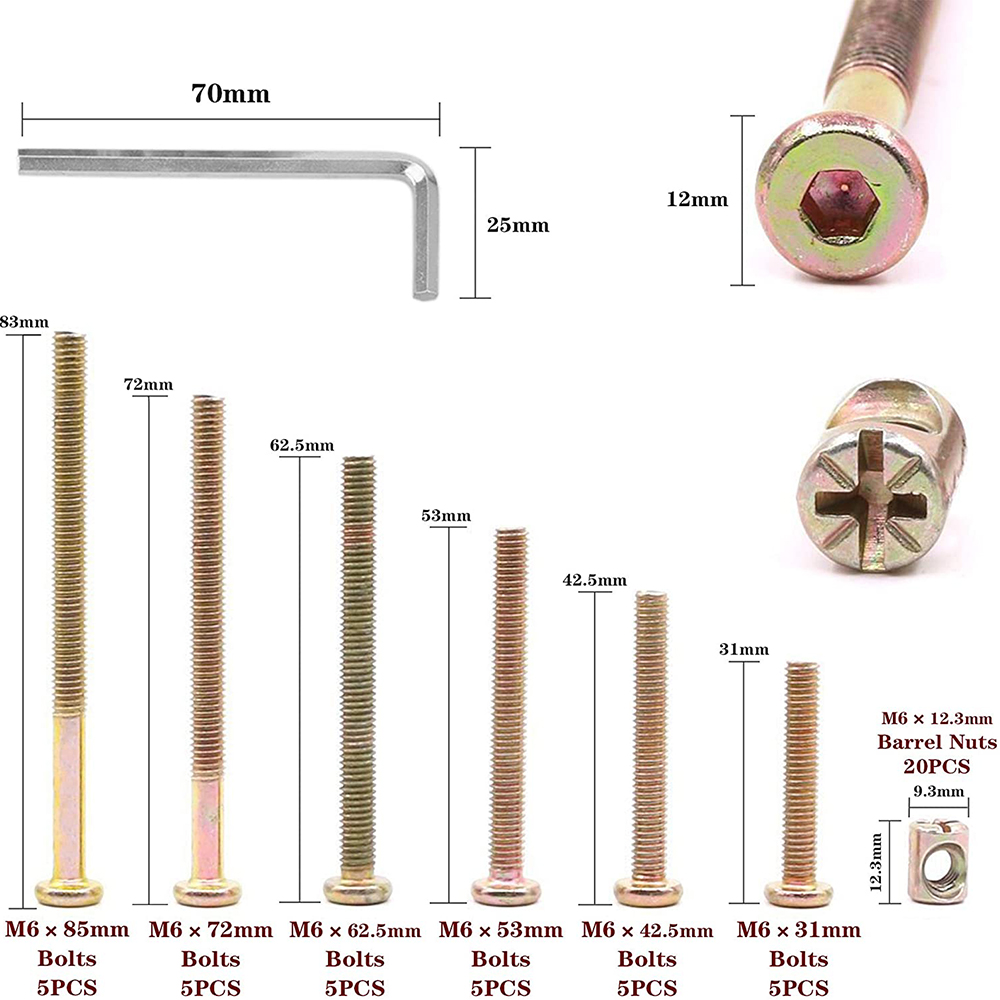 30-ชุดเปลเด็กสกรูฮาร์ดแวร์เปลี - Furniture Hardware Barrel Nut บทวิจารณ์และราคา