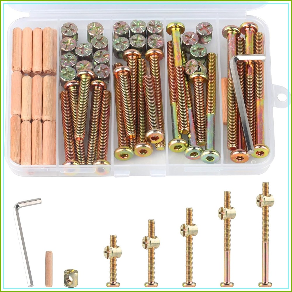 ชุดสกรูยึดเตียงเด็ก M6x40/50/6 - Furniture Hardware Barrel Nut บทวิจารณ์และราคา