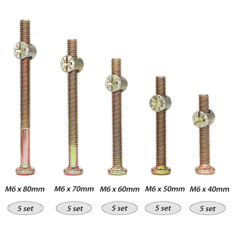 ชุดสกรูเฟอร์นิเจอร์ชุบสังกะสี  - Furniture Hardware Barrel Nut บทวิจารณ์และราคา